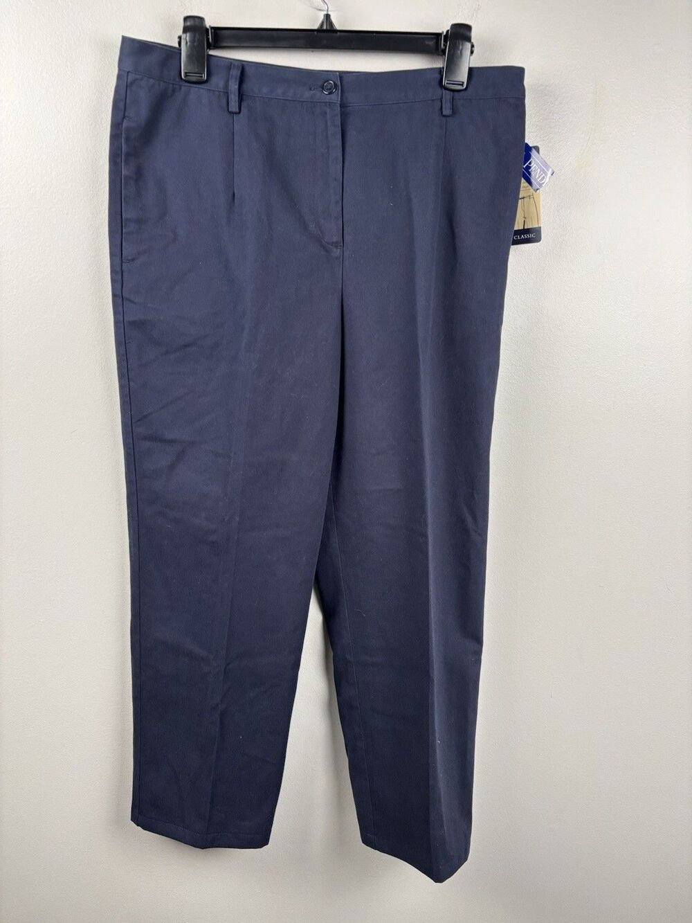 Pendleton 6P Women's 6 Petite NWT Navy Blue Cotton Flat Front Straight Leg Slack